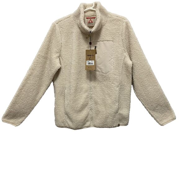 Sweaters - Gerry Sherpa Fleece Jacket Cream Full Zip Outdoor Lightweight Sz M